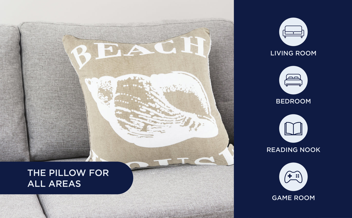 Beach House Shell Tan Stuffed Decorative Throw Pillow Beach Home Décor-2pk