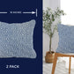 Blue and White Geometric Diamond Textured Decorative Throw Pillow Shell/Stuffed Home Décor 2pk