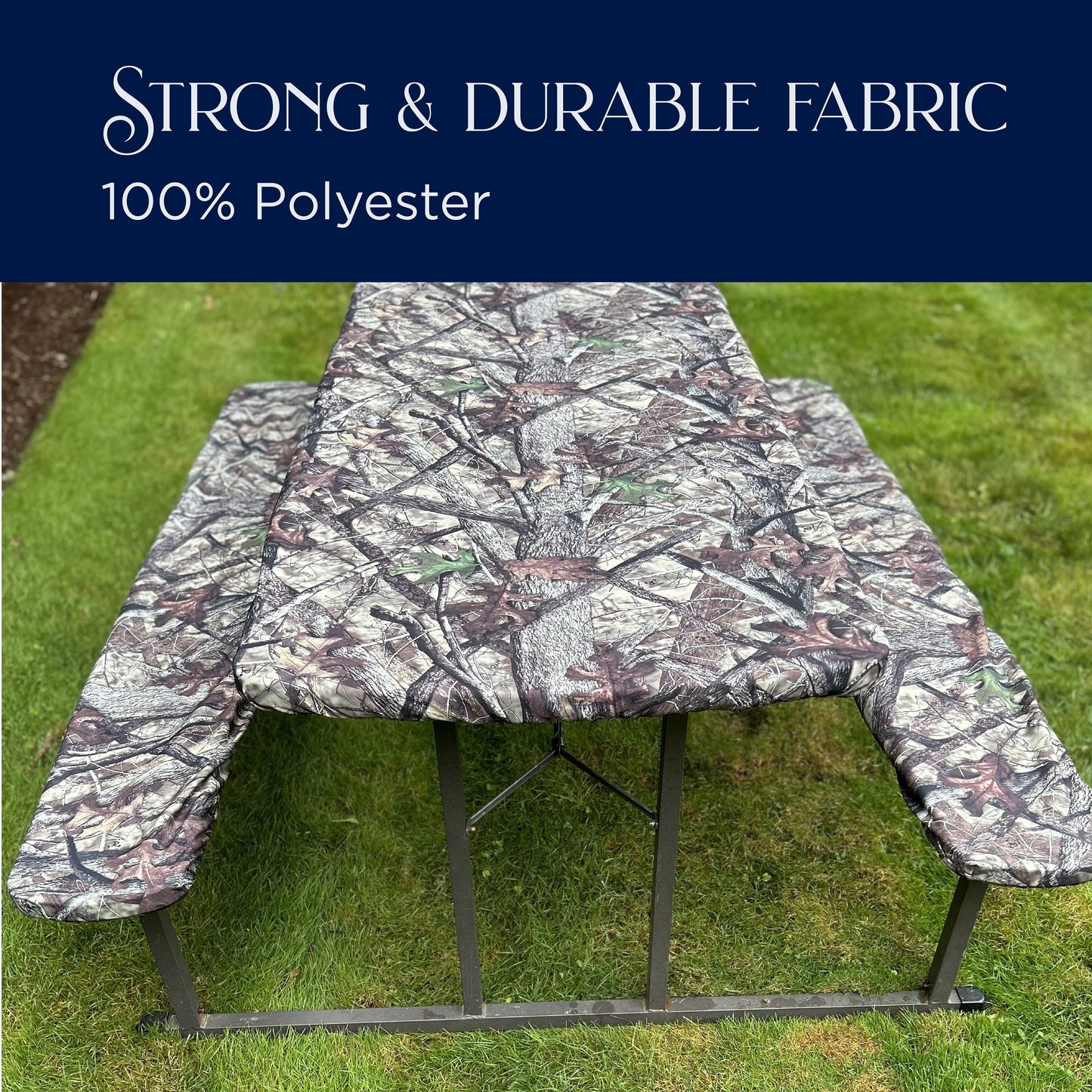 TRUETIMBER® Camo Picnic Table Cover and Bench Covers (set) with Elastic Fit