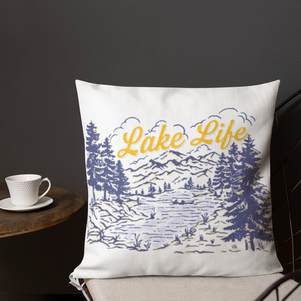Lake Life Retro Premium Throw Pillow