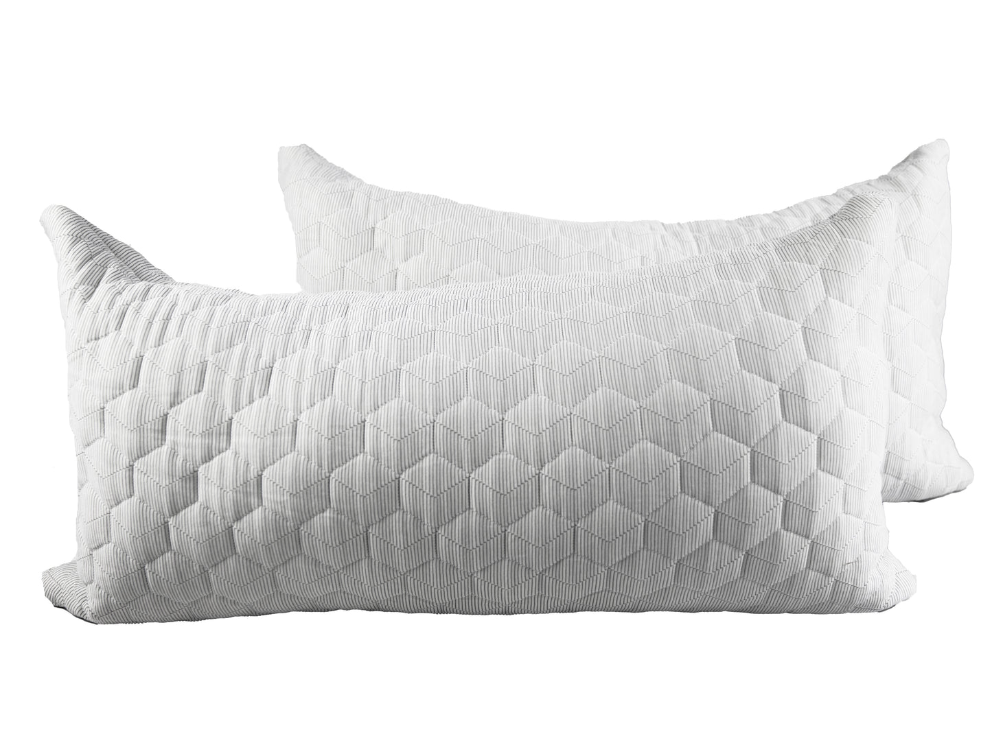Quilted Standard/Queen or King Bed Sleeping Bed Pillows Lite Gray 2 Pack