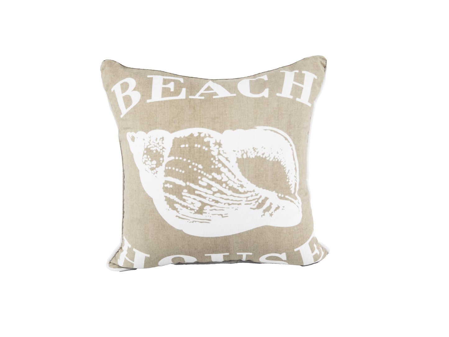 Beach House Shell Tan Stuffed Decorative Throw Pillow Beach Home Décor-2pk