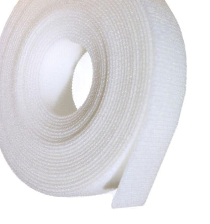 1", 2" & 4" White Sew on (Hook Tape Side Only) Nylon Fabric Non-Adhesive Fastener Interlocking Tape